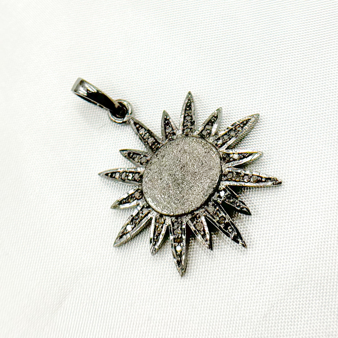 DP276. Diamond Sterling Silver Sun Pendant