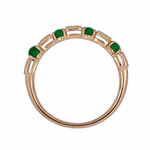 Load image into Gallery viewer, RAF01372EM. 18K Solid Gold Diamond &amp; Emerald Ring