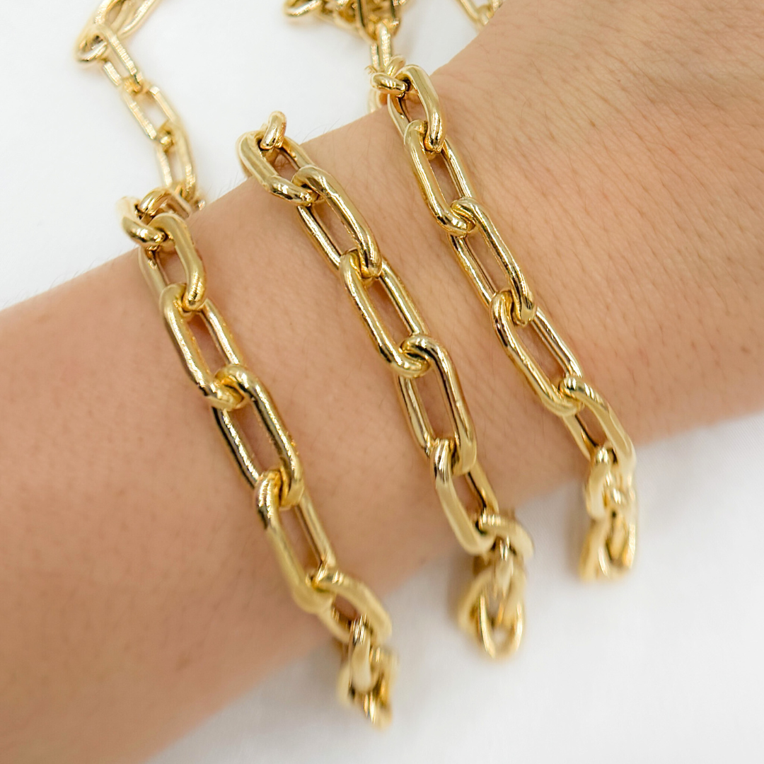 Sterling Silver Smooth Hollow Paperclip Link Chain