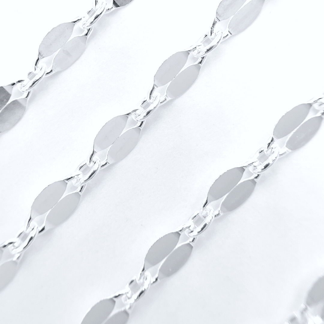 925 Sterling Silver Designer Marina Link Chain. V19SS