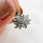 Load image into Gallery viewer, DC443. Diamond &amp; Sterling Silver Lotus Charm
