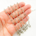 Load image into Gallery viewer, LAB105. Labradorite 925 Sterling Silver Wire Chain
