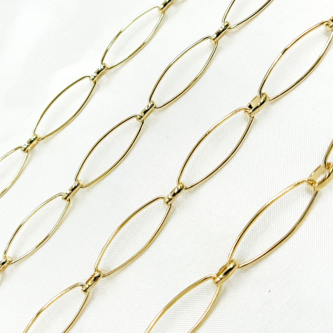 V159GP. Gold Plated Sterling Silver Short Oval Link