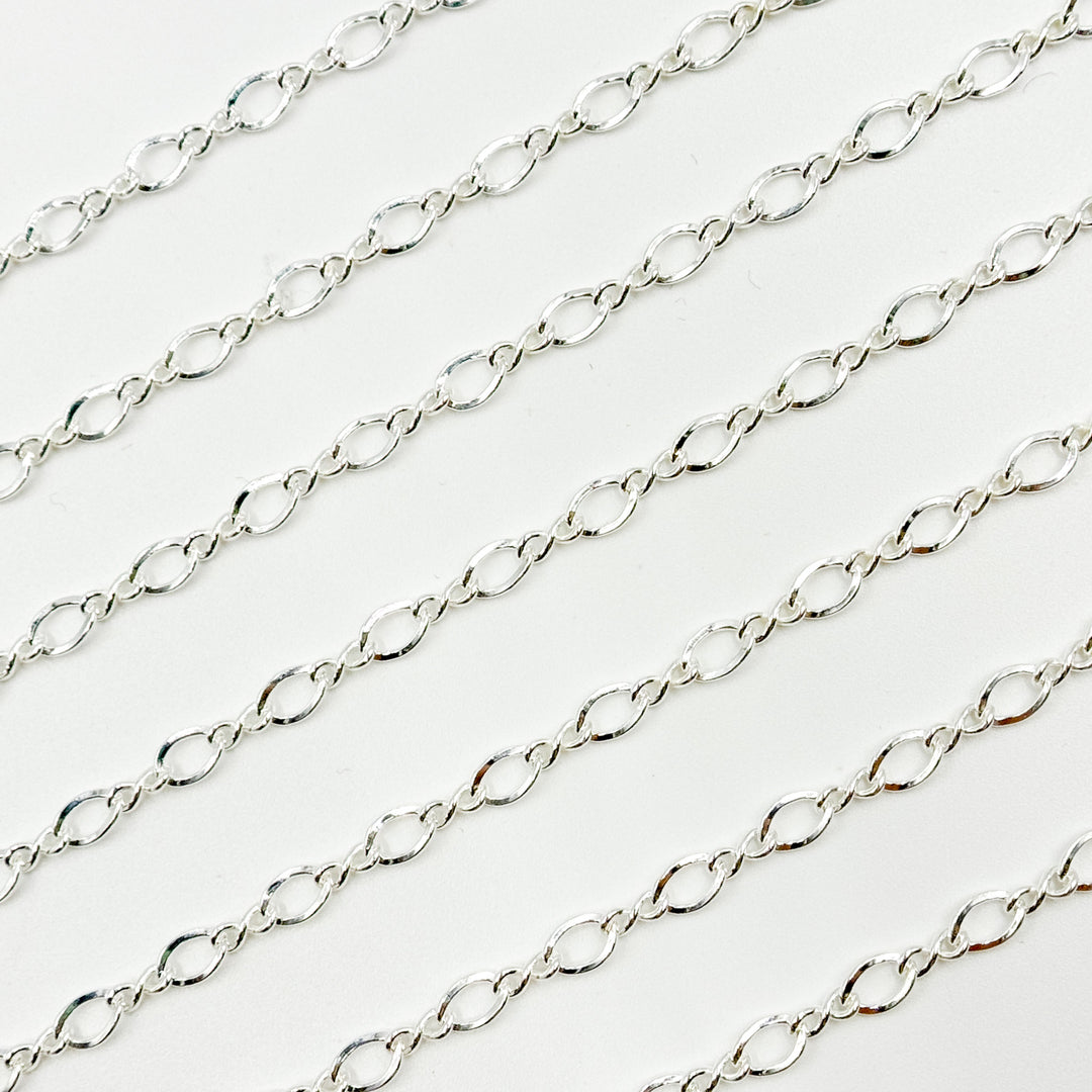 274SS. Sterling Silver Oval and Infinity Link Chain