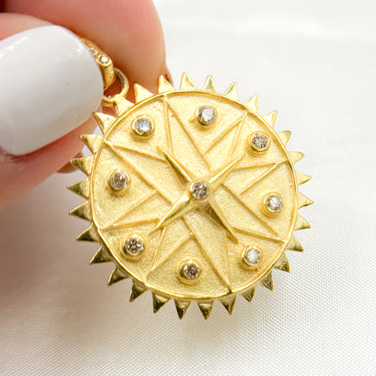 Sterling Silver Round Star Pendant
