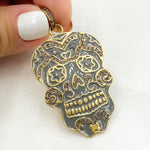 Load image into Gallery viewer, DP562A. Diamond Sterling Silver Skull Enamel Pendant
