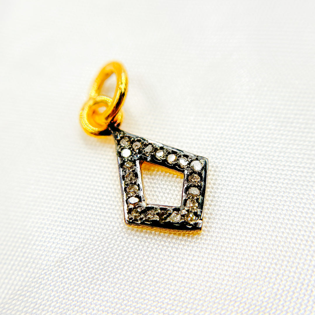 DC360. Diamond Sterling Silver Rhombus Charm