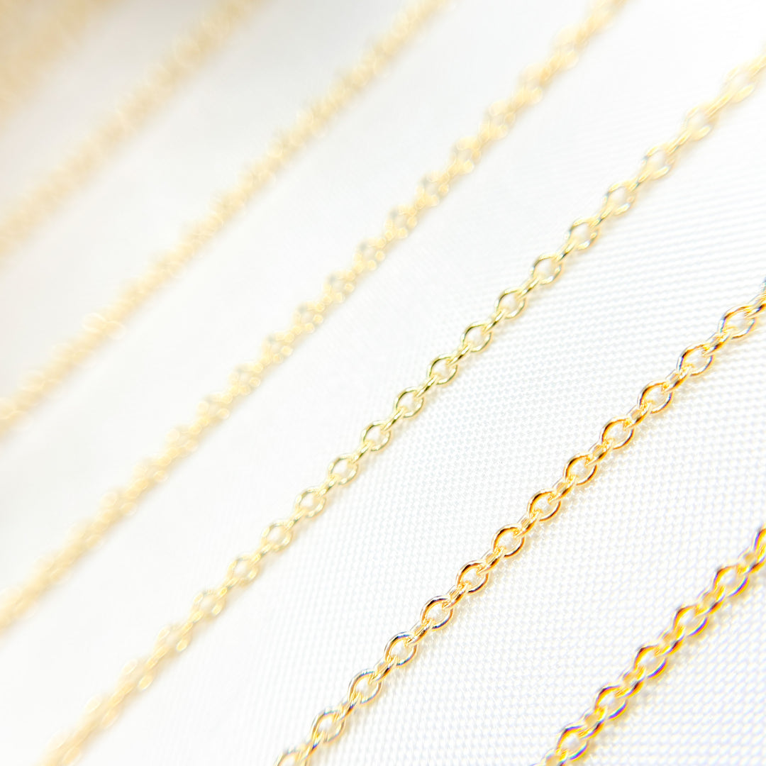 035R08LGbyFt. 14K Solid Gold Cable Chain