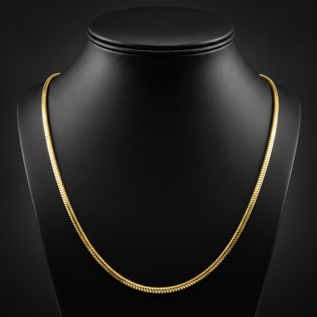 240CCTD. 14k Solid Yellow Gold Snake Necklace