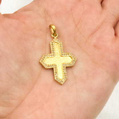 DP372. Diamond Sterling Silver Cross Pendant