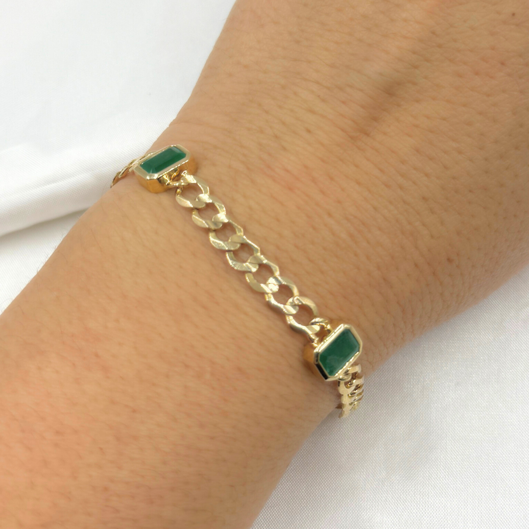 CB96105EM. 14k Solid Gold Gemstone Bracelet