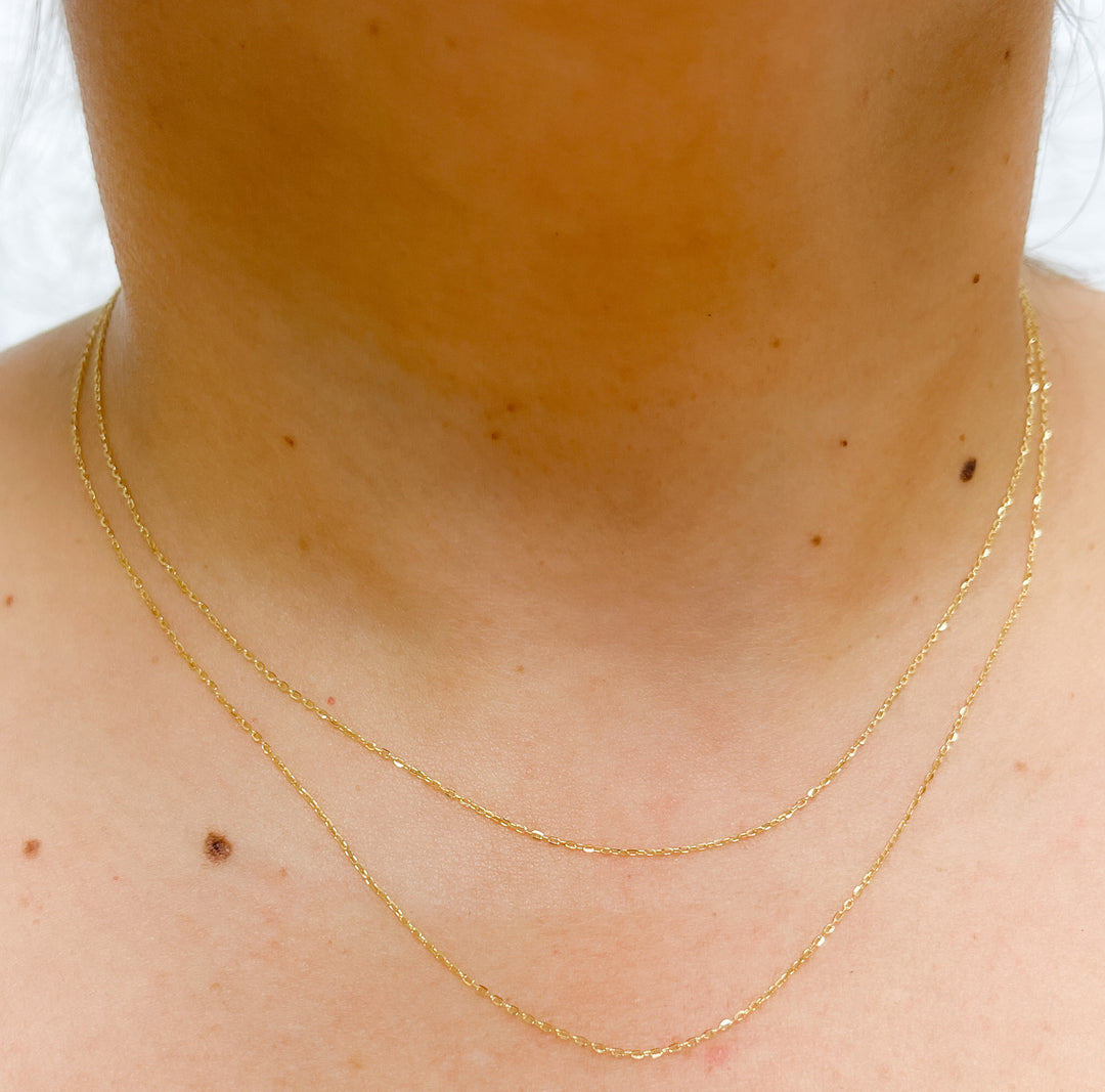 025KF64DO. 14K Solid Gold Cable Chain