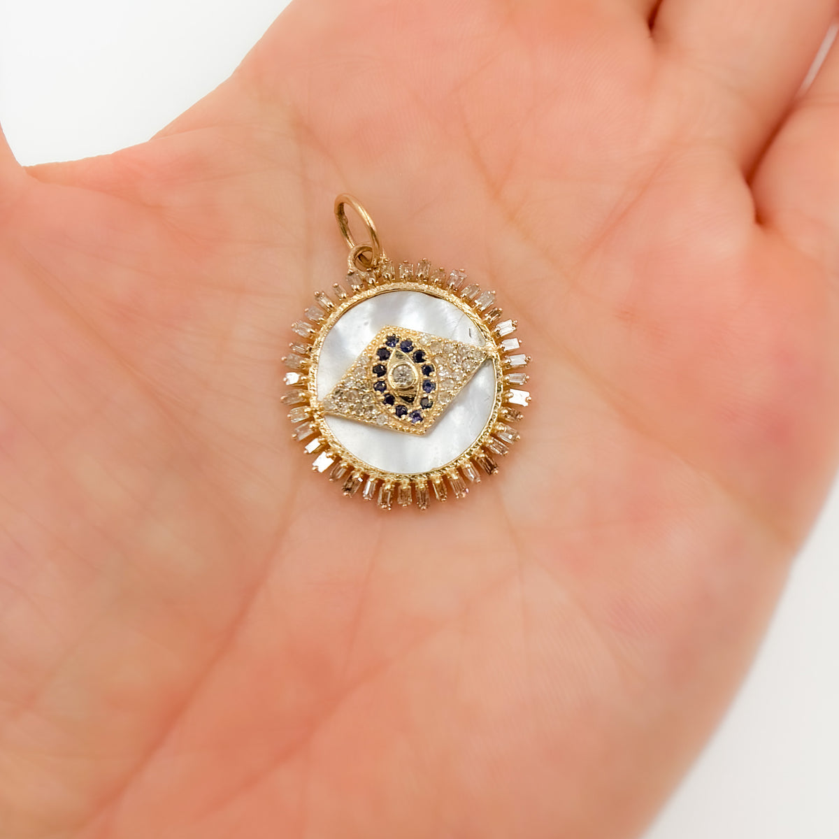 14K Gold Evil Eye Pendant