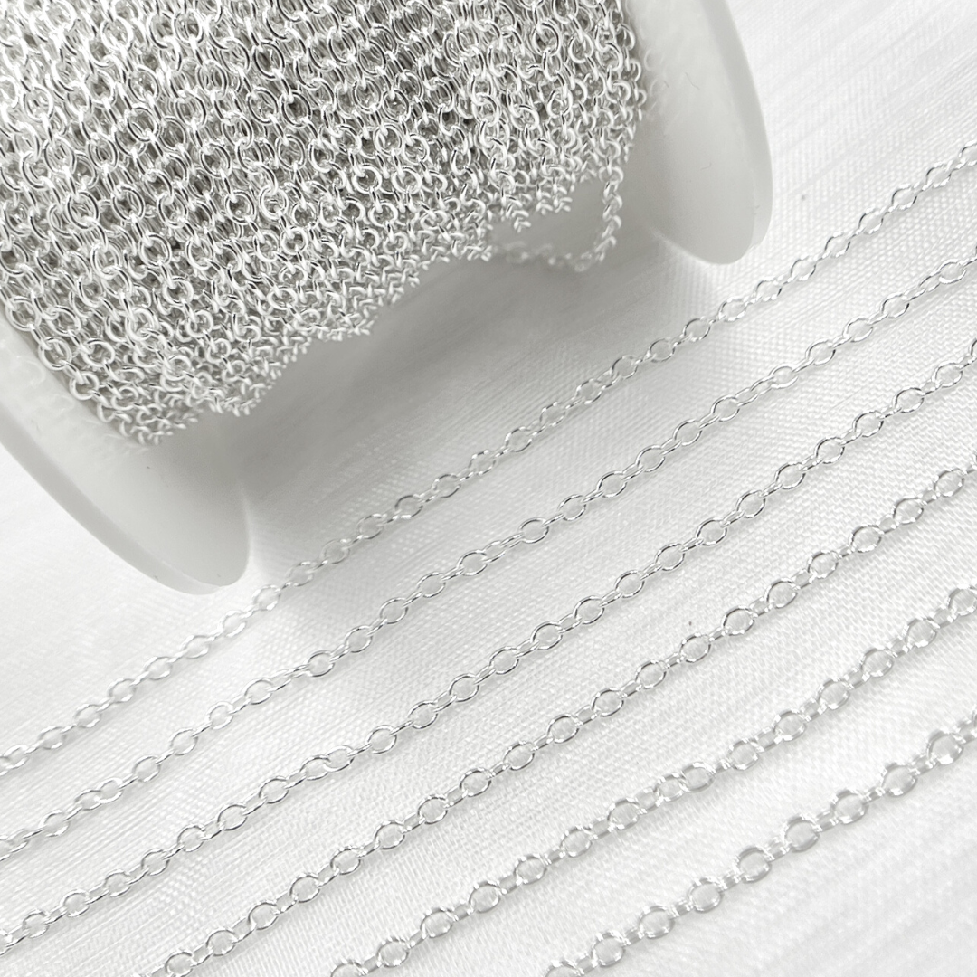 925 Sterling Silver Smooth Oval Link Chain. V196SS