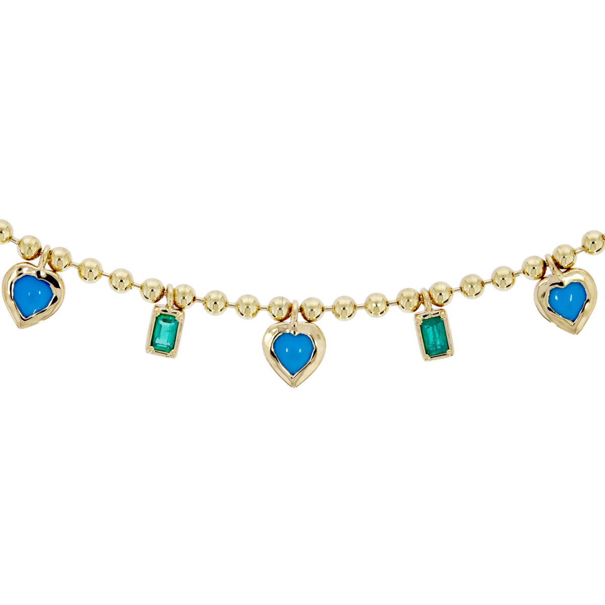 14K Solid Gold Gemstone Necklace
