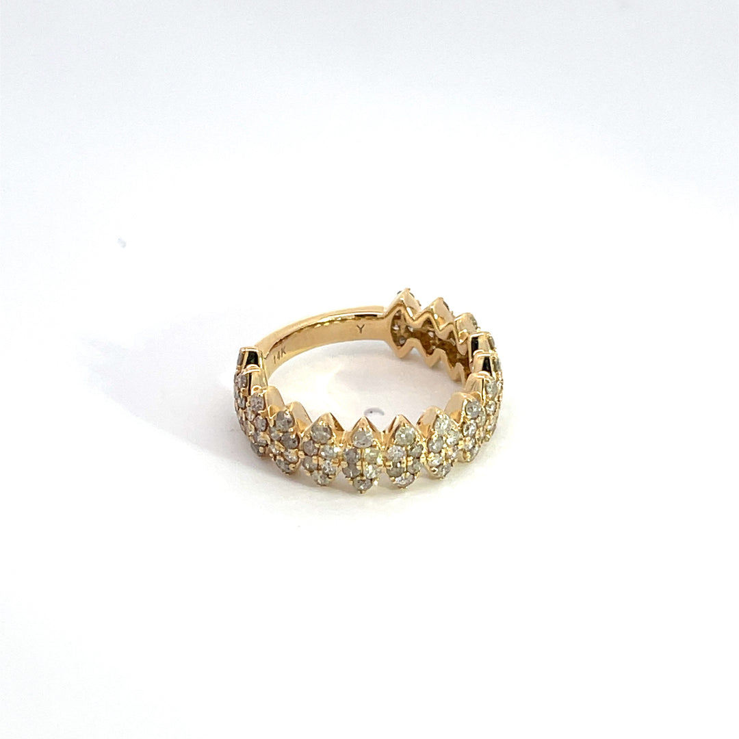 14K Solid Gold Diamond Band Ring. RFL17458