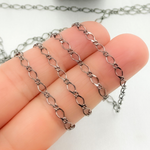 Load image into Gallery viewer, Oxidized 925 Sterling Silver Long &amp; Short Link. V230BR
