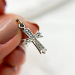 Load image into Gallery viewer, DC320. Diamond Sterling Silver Cross Pendant
