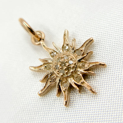 DC399. Diamond Sterling Silver Sun Charm