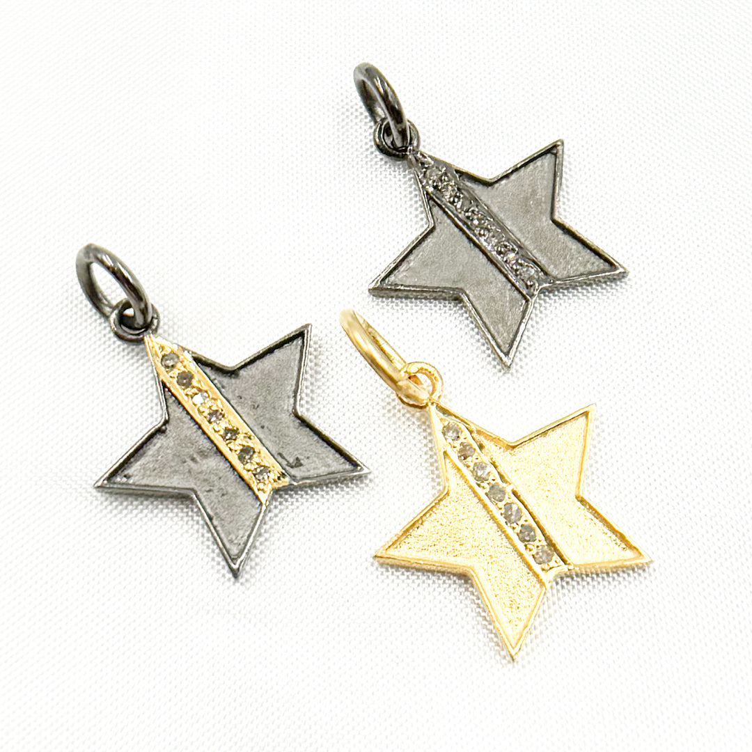 DC989. Diamond Sterling Silver Star Charm