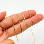 Load image into Gallery viewer, 030FLP1BBT2byFt. 14k Solid Gold Flat Marina Link Chain