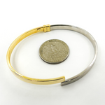 Load image into Gallery viewer, Bangle5. 14K Solid Gold Two Tone Flat Bangle
