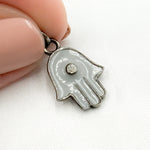 Load image into Gallery viewer, DC597A. Diamond Sterling Silver Hamsa Enamel Charm
