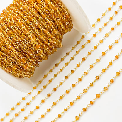 Buy Citrine Wire Wrap Chain