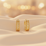Load image into Gallery viewer, EHC57404. 14K Solid Gold Diamond Round Hoop