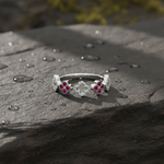 Load image into Gallery viewer, RAE02561. 14K Solid Gold Diamond and Gemstone Flower Ring