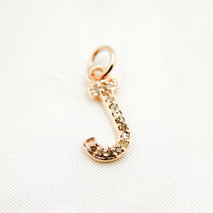 DC557. Diamond Sterling Silver Letter "J" Charm