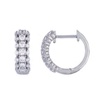 Load image into Gallery viewer, EHJ57409. 14K Solid Yellow Gold Diamond Hoop Earrings