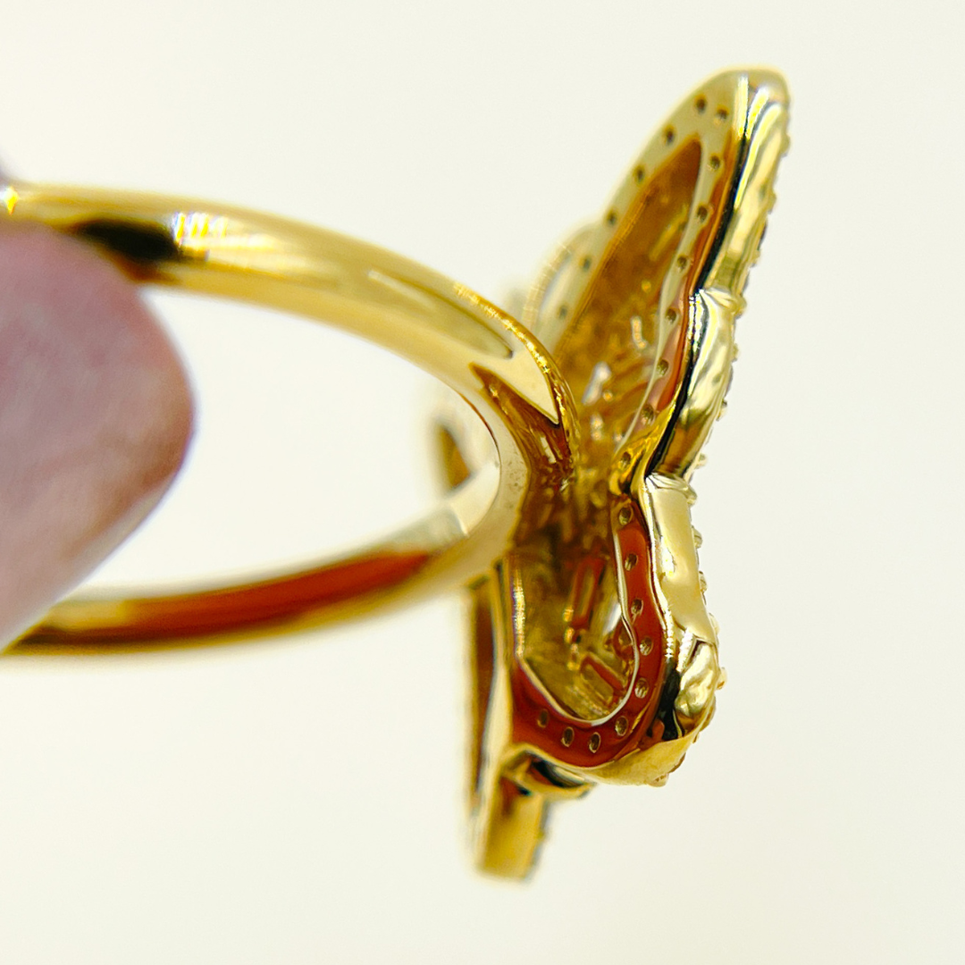 14K Solid Gold Butterfly Diamond Ring. RFH17476