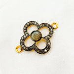 Load image into Gallery viewer, DC911. Diamond &amp; Sterling Silver Flower Connector with Gemstone
