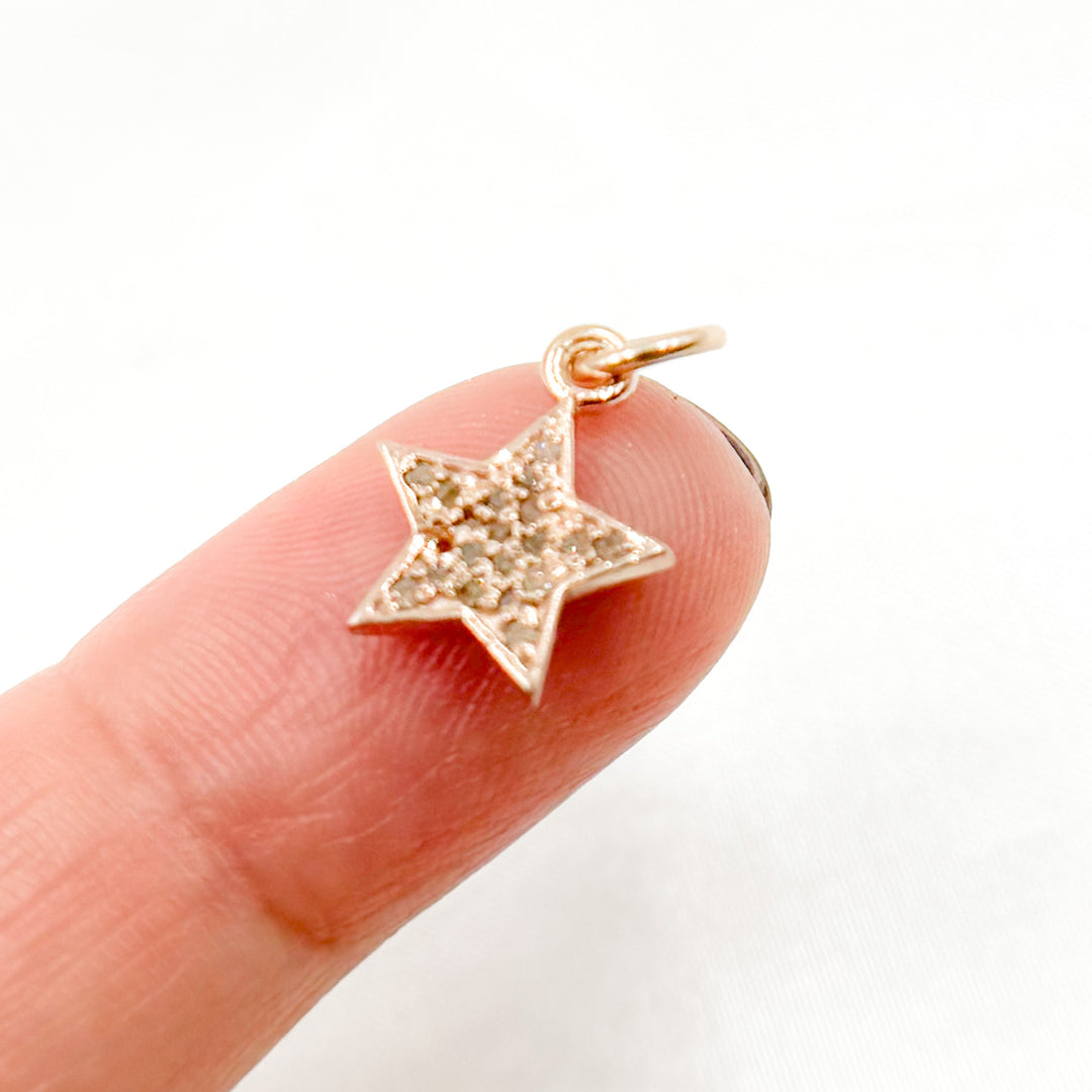 DC396. Diamond Sterling Silver Star Charm