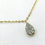 Load image into Gallery viewer, NT112825. 14K Solid Gold Diamond Drop Dangle Necklace