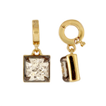 Load image into Gallery viewer, CMJ00351. 14K Solid Gold Square-Shaped Lab Diamond Charm