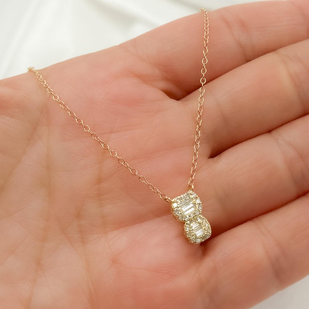 14K Solid Gold Diamond Necklace. NFD70903