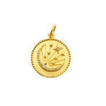 Load image into Gallery viewer, 14K Gold with Diamonds Circle Shape Charm with Moon and Stars in the Center. GDP238
