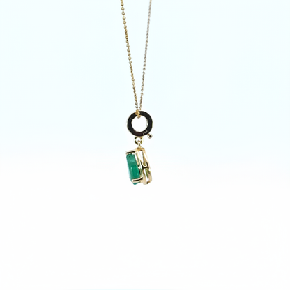 CMZ00361EM. 14K Solid Gold Drop-Shaped Emerald Charm