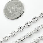Load image into Gallery viewer, V37SS. 925 Sterling Silver Puff Marina Chain
