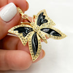 Load image into Gallery viewer, DP405A. Diamond Sterling Silver Butterfly Enamel Pendant
