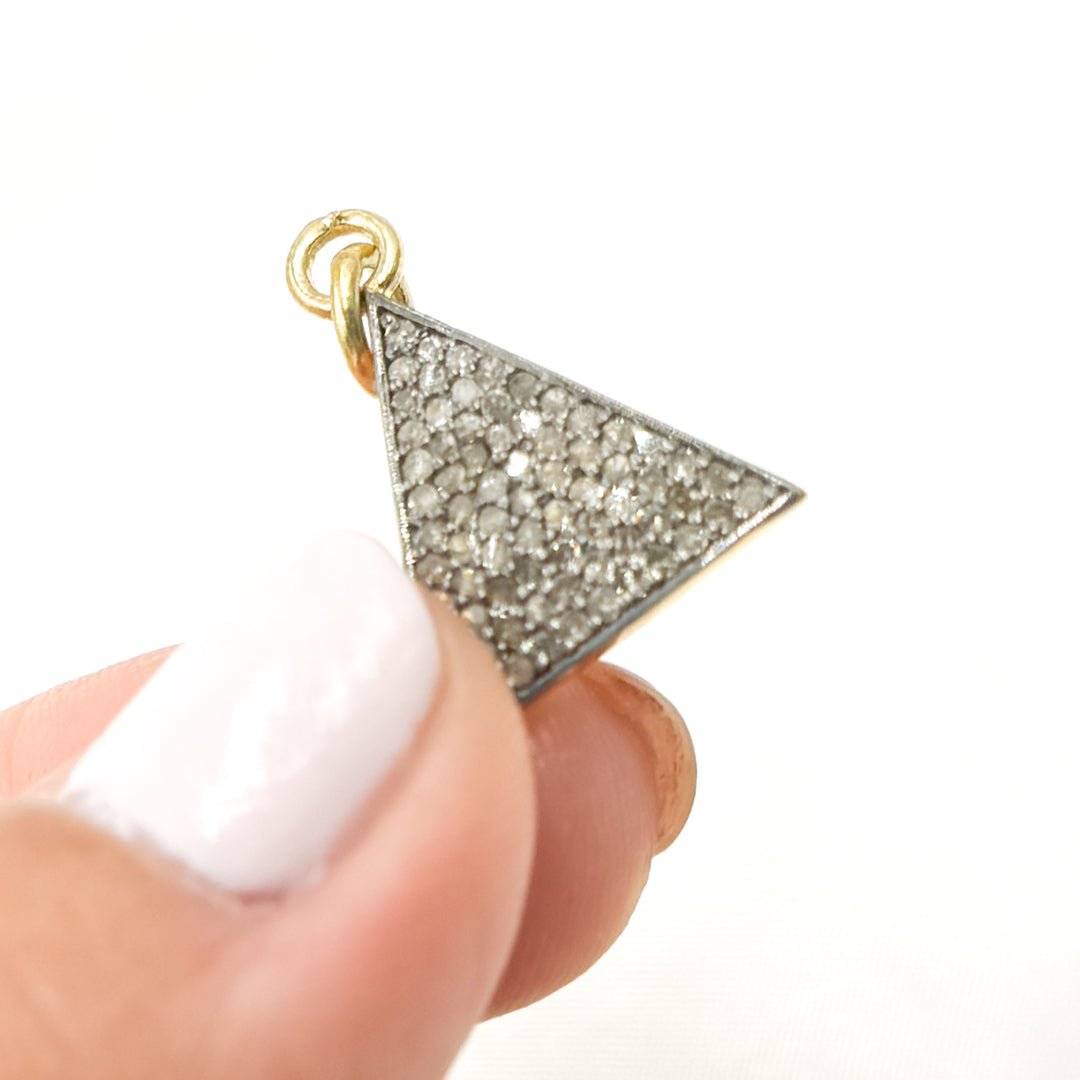 DC293. Diamond Sterling Silver Triangle Charm