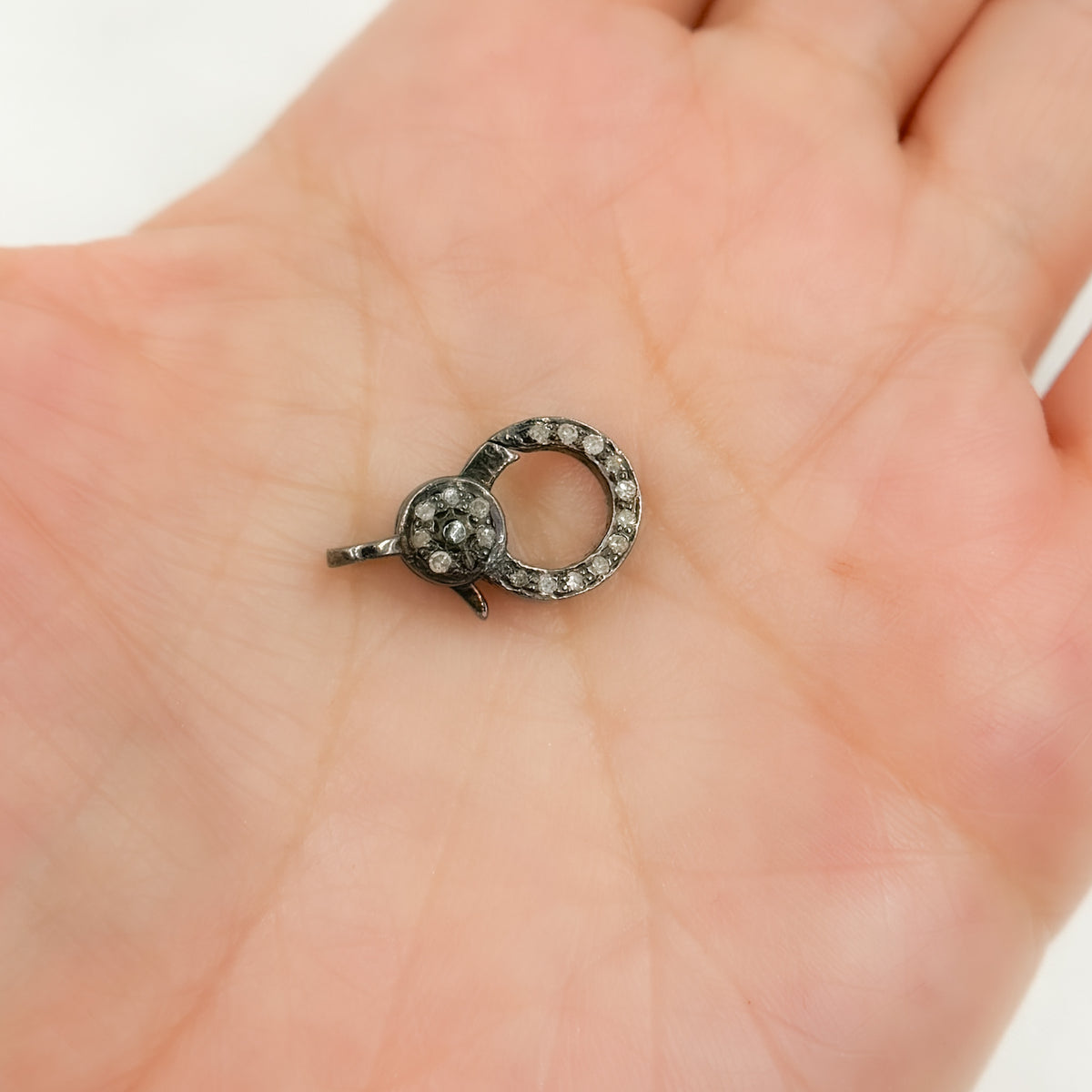 Diamond Sterling Silver Round Trigger Clasp