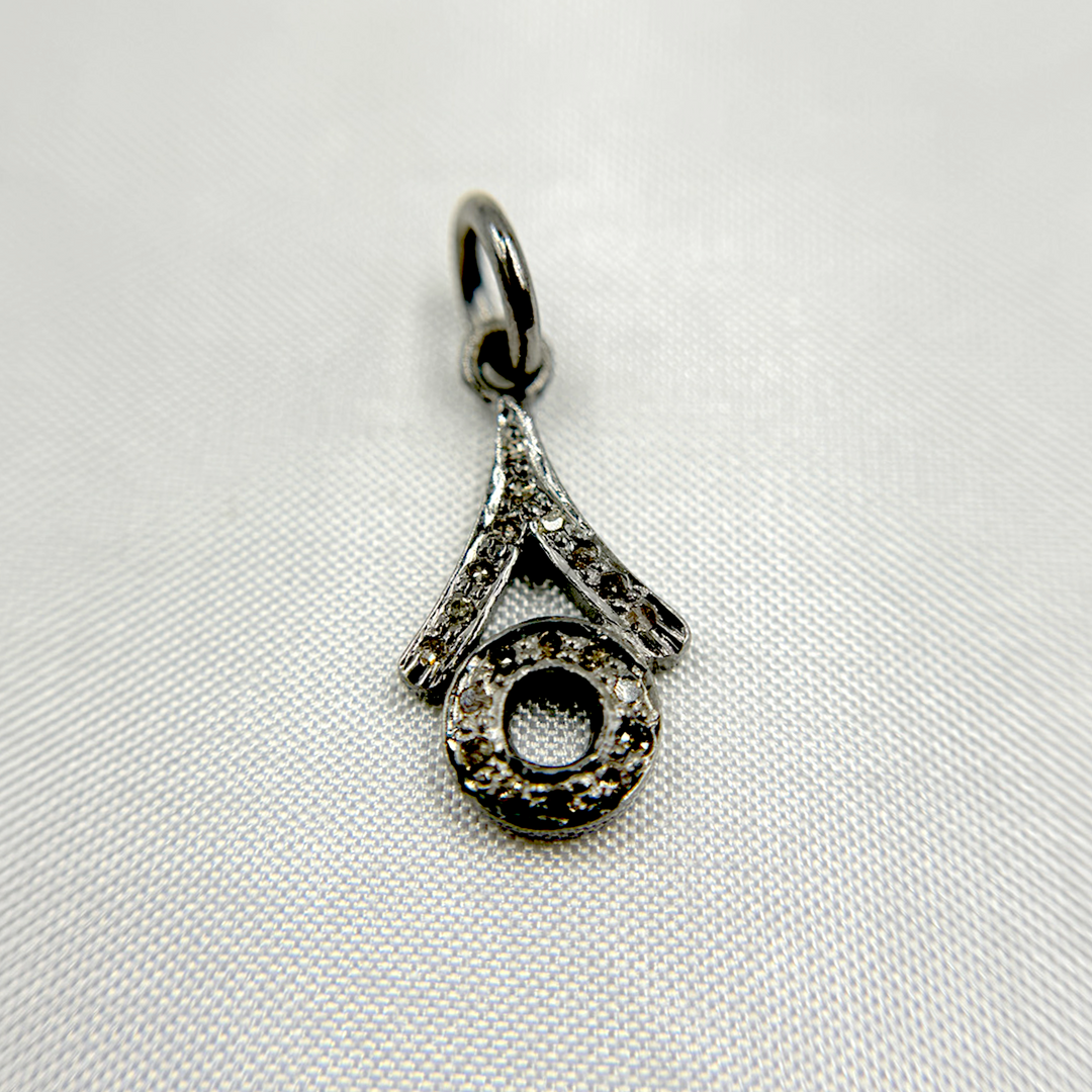 DC438. Diamond Sterling Silver Fancy Shape Charm