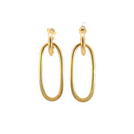 Load image into Gallery viewer, 15850022597. 14k Solid Gold Flat Oval Hollow Dangle Earrings
