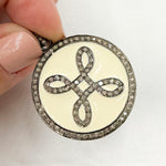 Load image into Gallery viewer, DP569A. Diamond Sterling Silver Round Enamel Pendant
