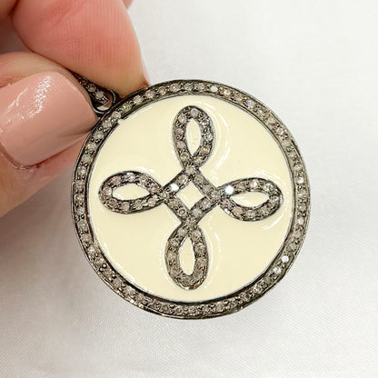 Shop Now Sterling Silver Round Enamel Pendants