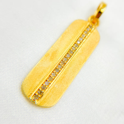 DP379. Diamond & Sterling Silver Rectangle Pendant