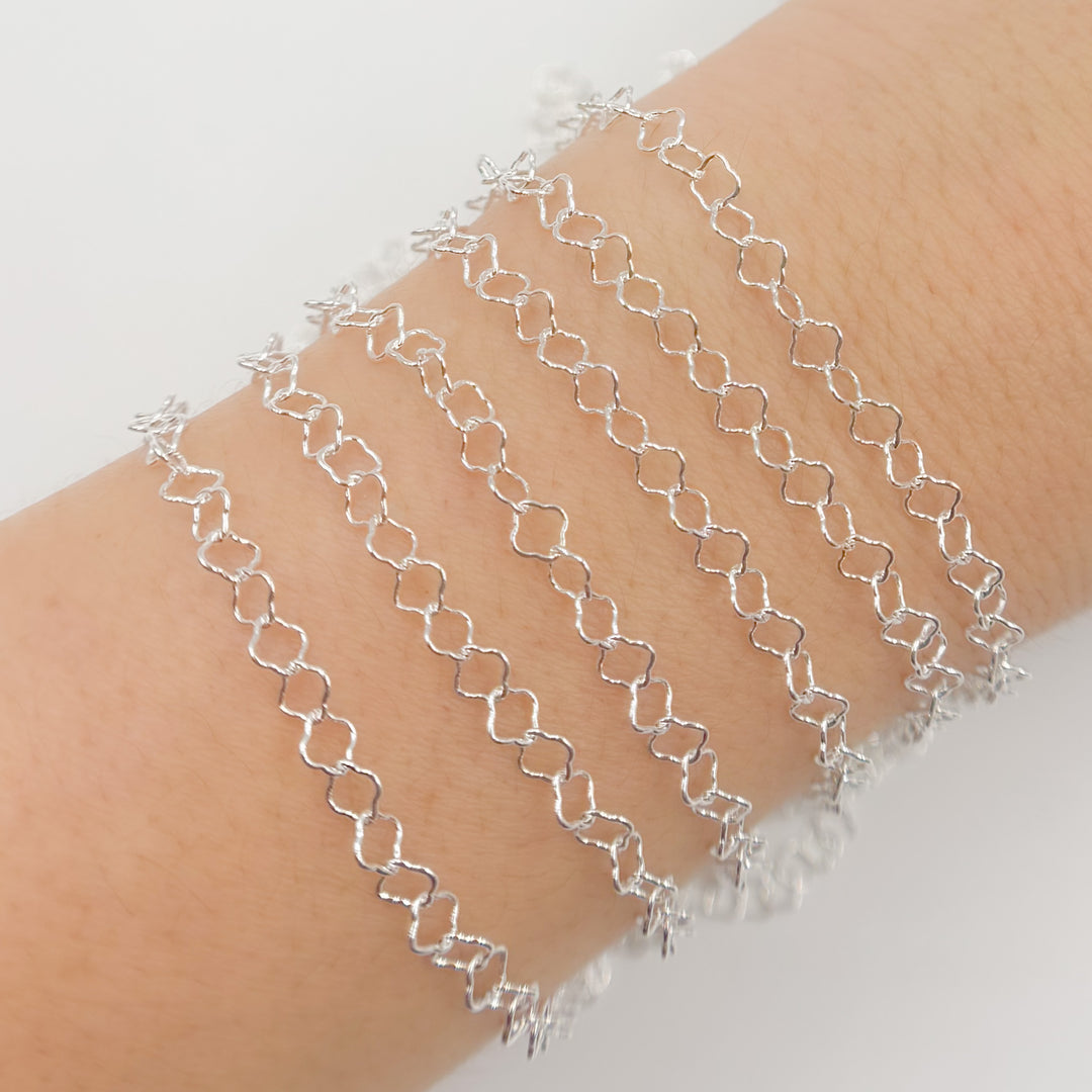 V277SS. Sterling Silver Clover Link Chain